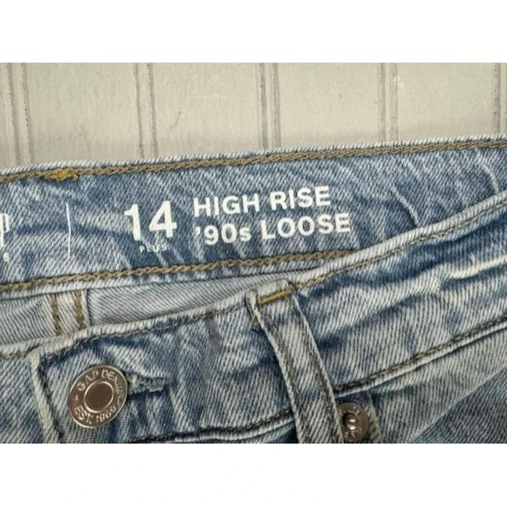 Gap Kids Size 14 Plus Girls Jeans High Rise 90s Loose Vent Raw Hems Distress